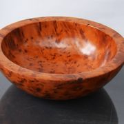 Mid Century Turned Oak Burl Bowl  Centerpiece Bowl