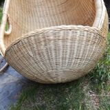 Cocoon armchair in rattan