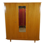 1960s varnished wardrobe with mirror