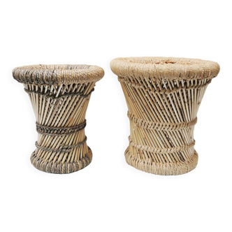 2 rope & bamboo stool patterns