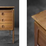 Vintage Mid-Century Danish Modern Brown Teak Desk by Arne Vodder