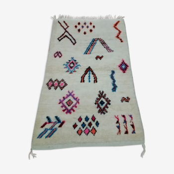 Moroccan Berber carpet beni ouarain with colorful patterns 152x90cm