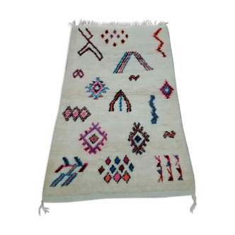 Moroccan Berber carpet beni ouarain with colorful patterns 152x90cm