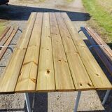 Industrial or Community Table with Benches
