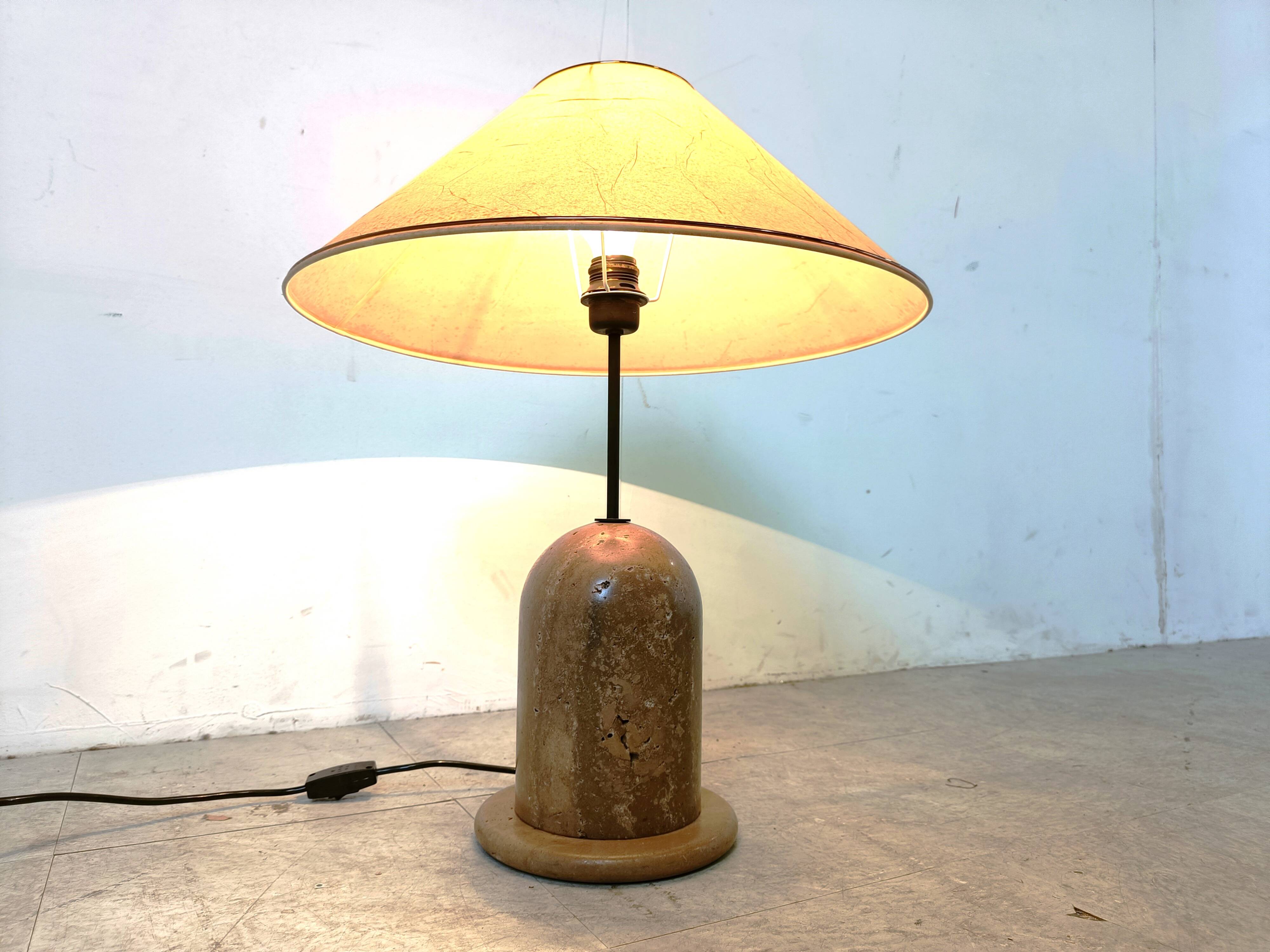 Vintage travertine table lamp, 1970s