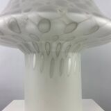 Large XL mushroom table lamp in white glass by Peill and Putzler 1970