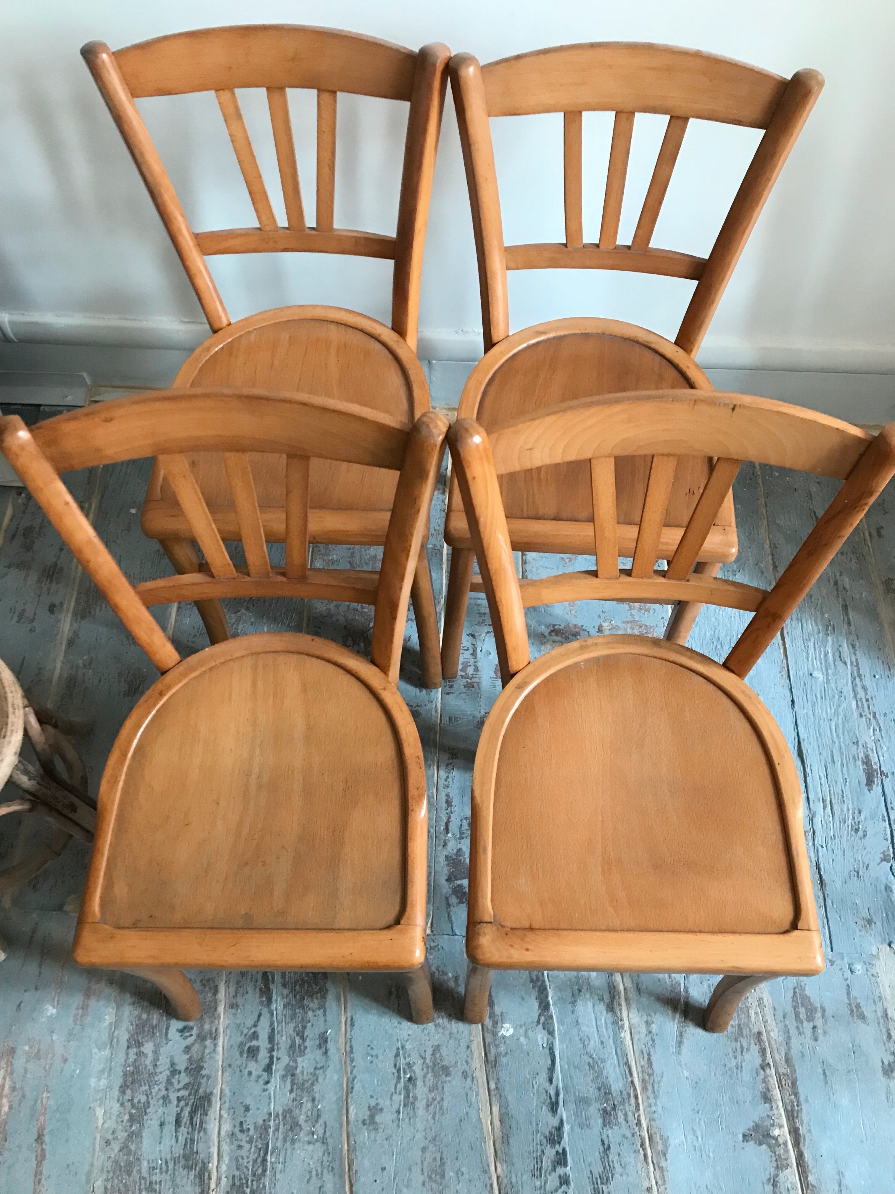 Lot of 4 vintage bistro chairs