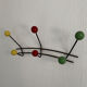 Vintage coat rack 1960 6 ball patères - 50 cm