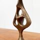 Brutalist metal candlestick mid-century