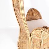 Large rattan “palm” armchair