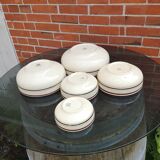 Series of 5 Gien earthenware bowls
