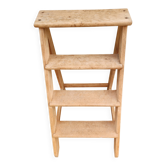 Solid wood step stool, sanded, from the 1960s-1970s.