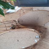 Rattan wall lamps