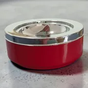 Vintage Red Metal Ashtray Space Age - Caimi Brevetti Italy 1970