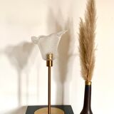 Table lamp made from an old glass lampshade, between art nouveau and art deco