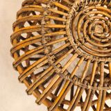 Pouf / ottoman in rattan designed by Franco Albini