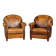 Vintage 20thc pair of dutch leather club chairs c.1980