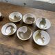 Anthropomorphic ceramic teapot, cups and bowl set