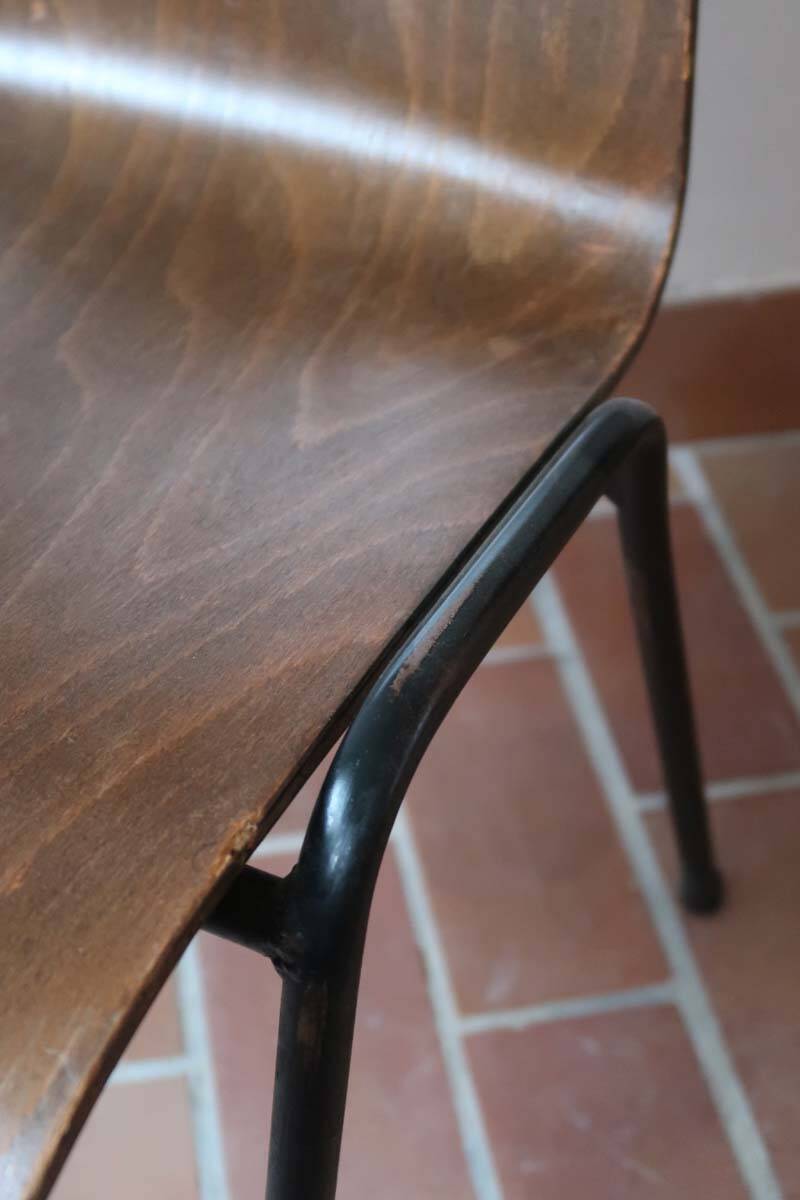 set of 10 vintage stackable chairs