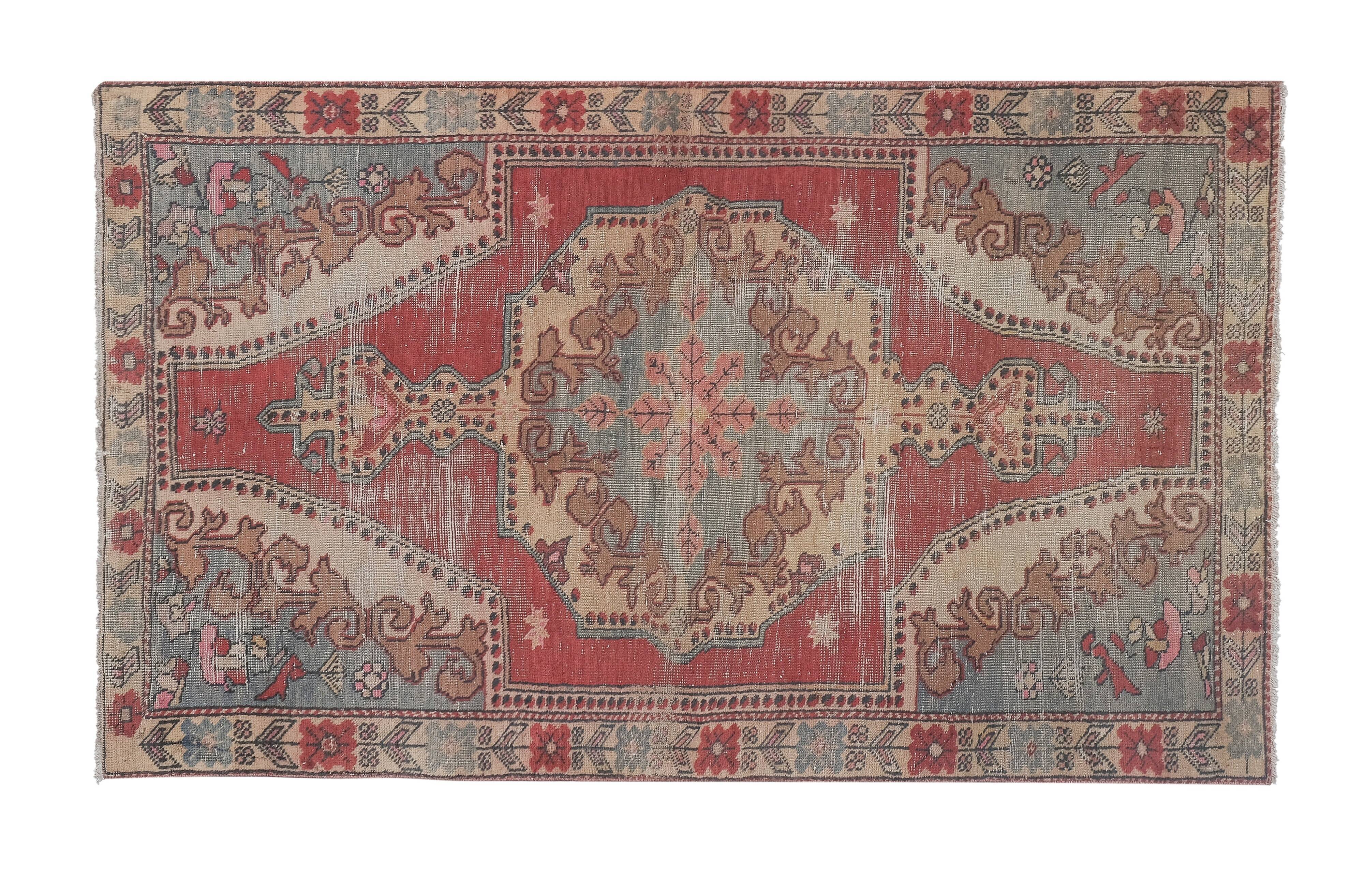 Vintage Turkish rug from Oushak, hand-woven 140x233 cm