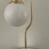 Vintage lamp from the 70s in brass and opaline