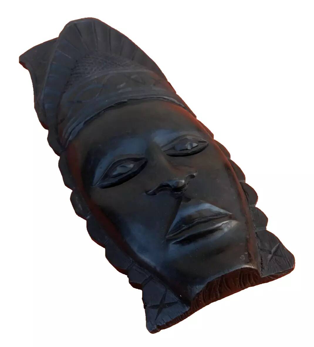 African Face Hanging Mask Ebony Wood
