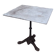 Bistro pedestal table in marble and cast iron lion paws