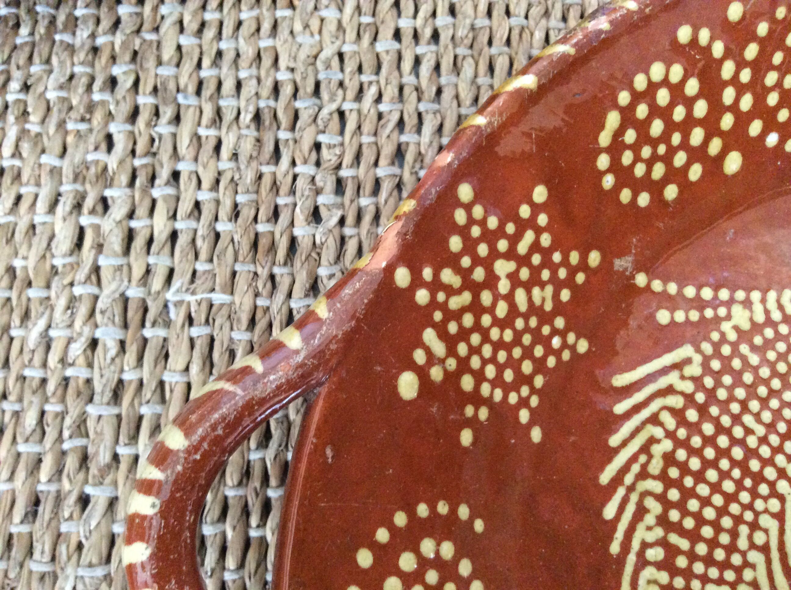 5 flat plates in glazed terracotta