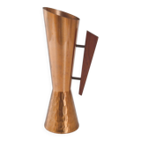 Vintage scandinavian vase denmark 1960 dahlmann in teak & hammered copper 60s
