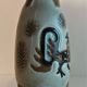 Stoneware vase decorated with vintage ceramic roosters XXth