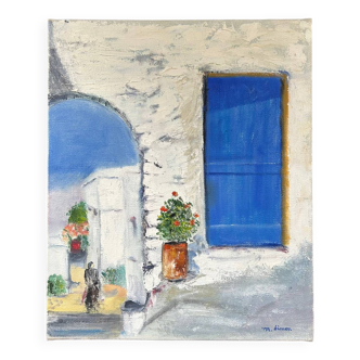 Tableau la porte bleue