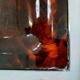 Pair of vintage trays in briar effect lucite