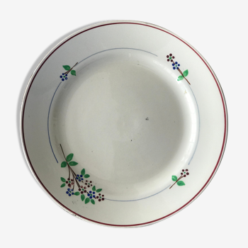 Lot de 6 assiettes en porcelaine blanc cassé avec motif fleurs