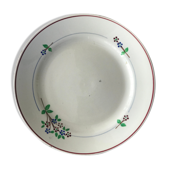 Lot of 6 off-white porcelain plates with flower pattern