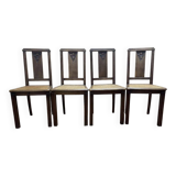 Série de 4 chaises art déco cannées