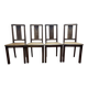 Série de 4 chaises art déco cannées
