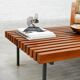 French slatted wood coffee table / bench, 1960s