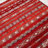 Antique Zemmouri rug, flat woven Berber rug, handmade Moroccan rug, home decor