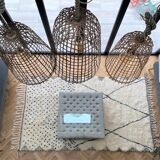 Authentic handmade pure wool rug in black and white, size 1.5/2.5 m.