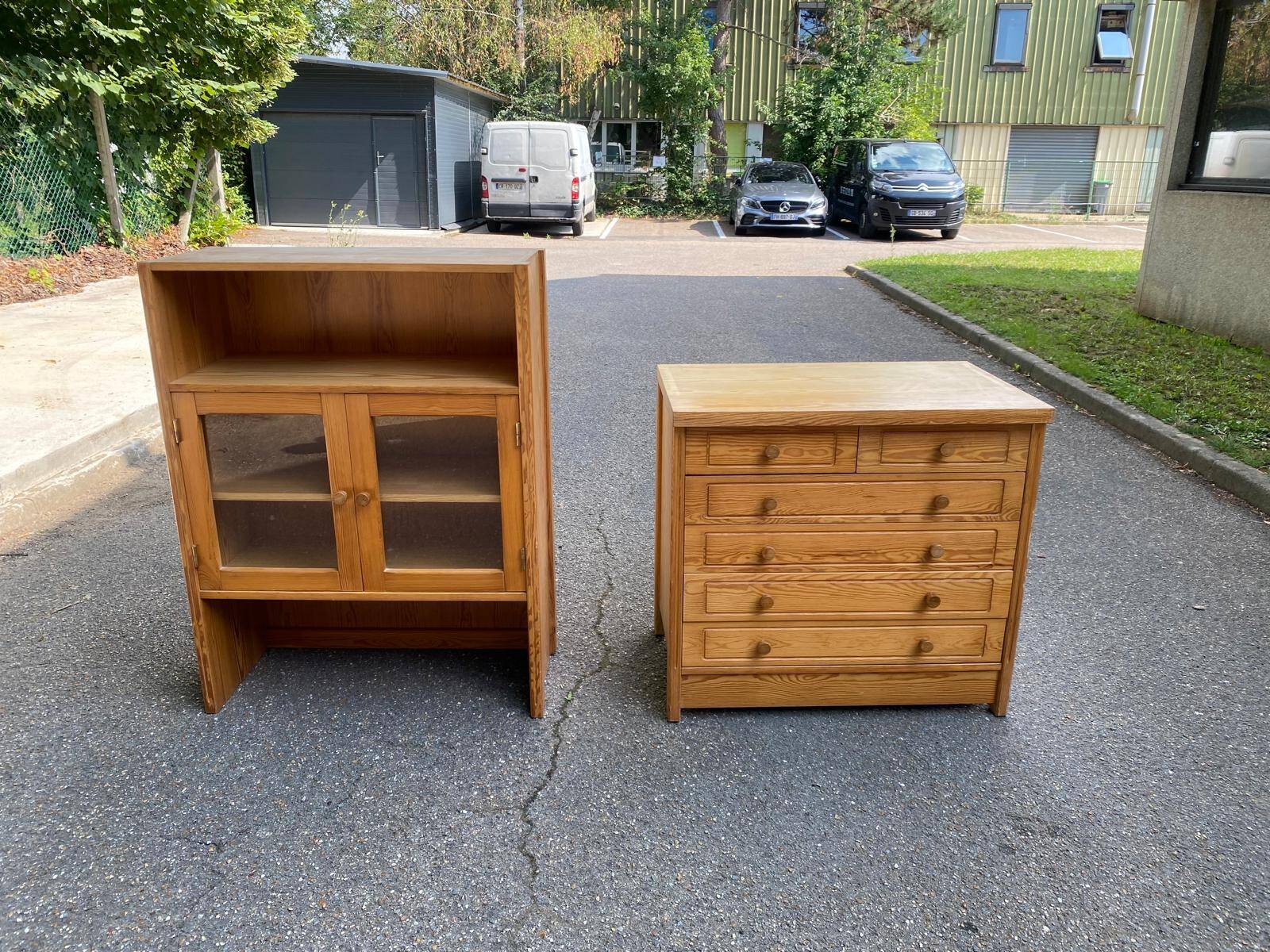 Vitrine scandinave en bois 1970