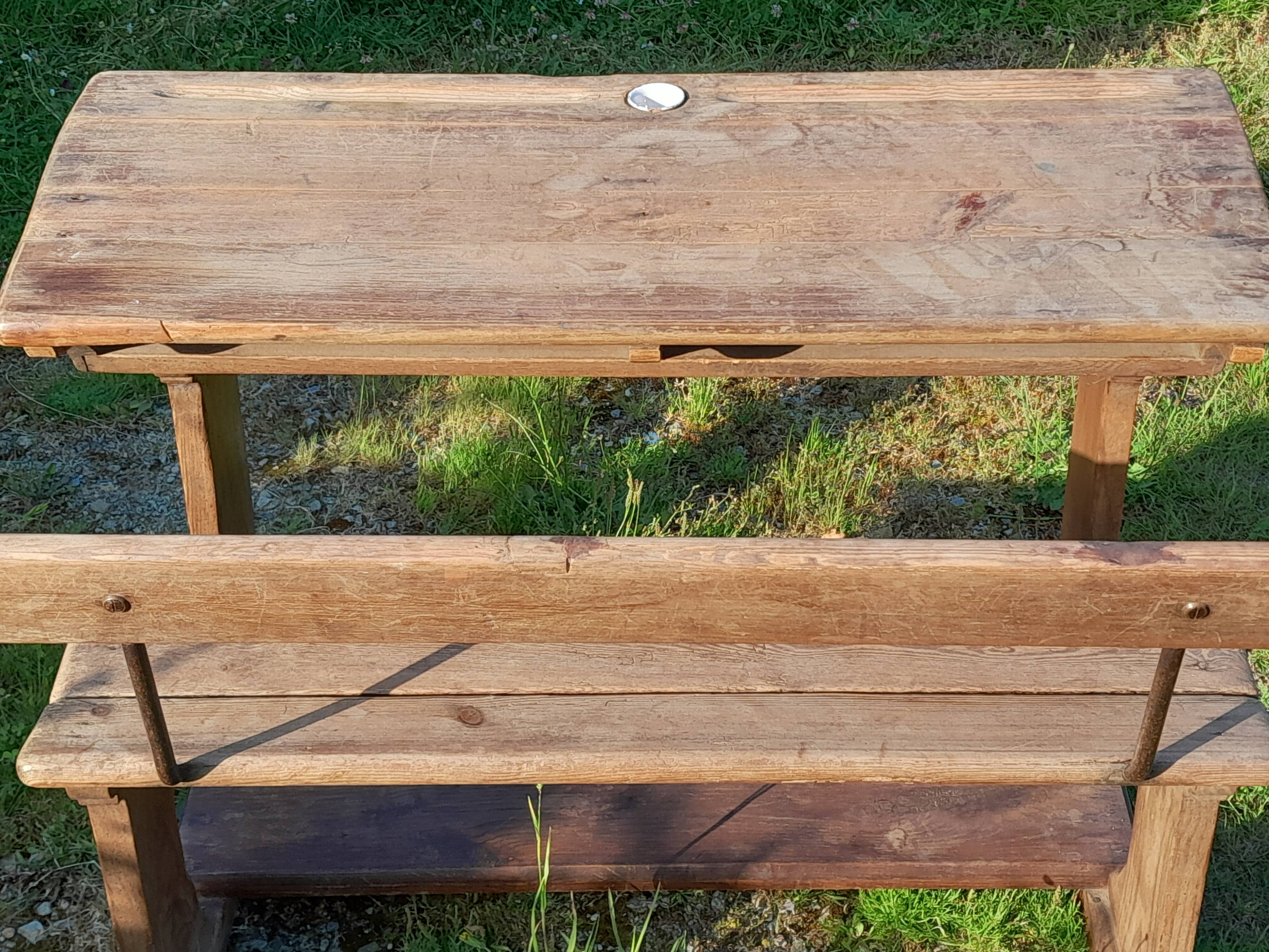 Old wooden school desk
