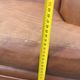 Vintage brown leather living room - 3 seater sofa and 2 matching armchairs
