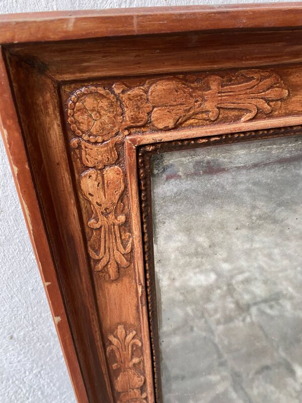 Miroir XIX/XX finition rouge