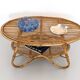 Oval Wicker Coffee Table with Lower Shelf