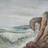 Painting on wood "seaside"