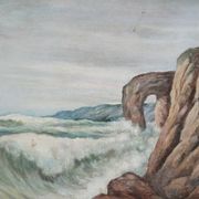 Painting on wood "seaside"