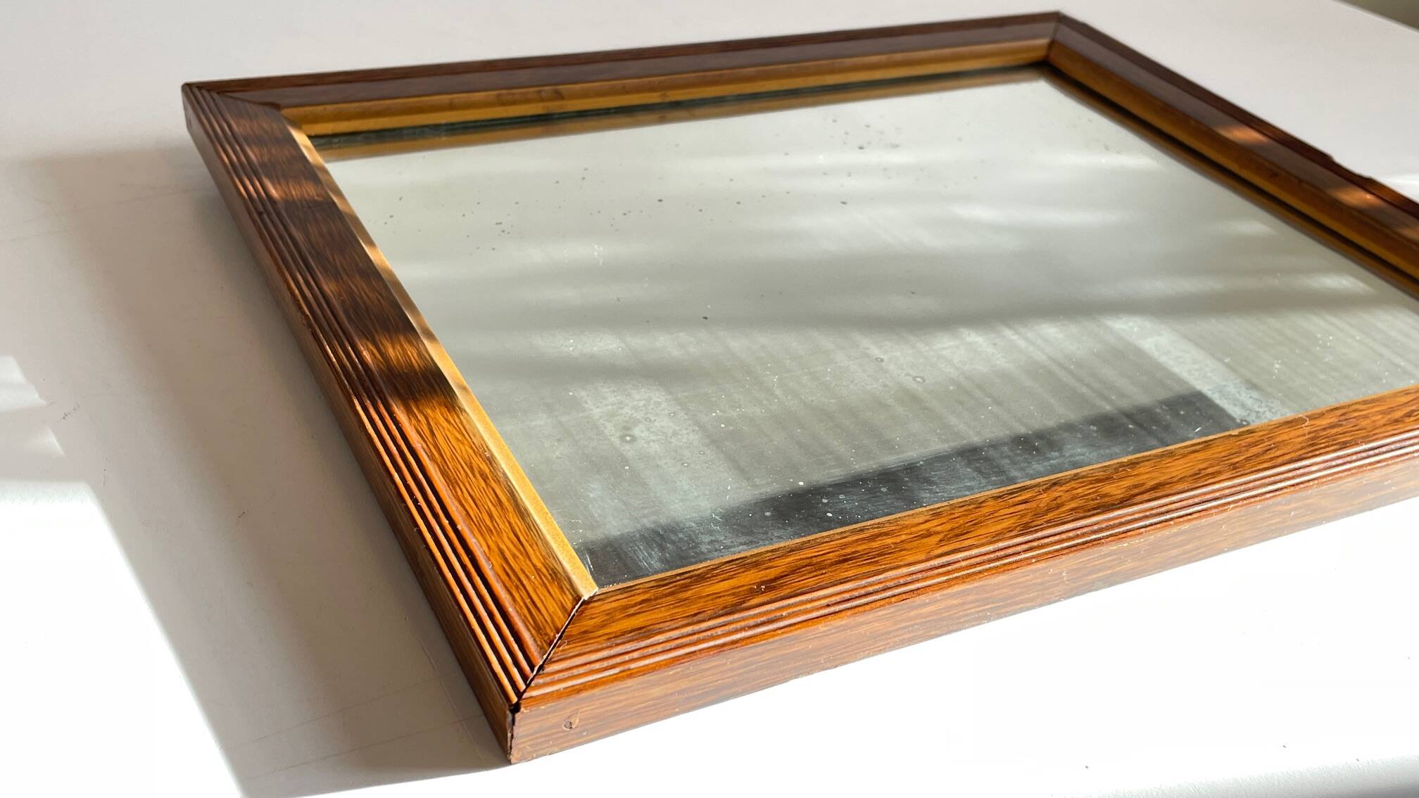 Art deco mirror 1920 wood and silver vintage