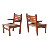 Pair of French Mid-century Cord Armchairs