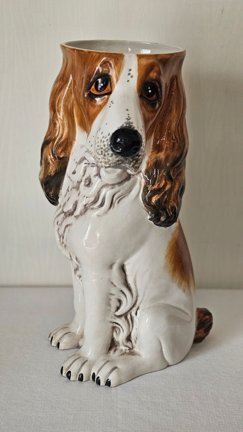Vintage ceramic dog umbrella stand