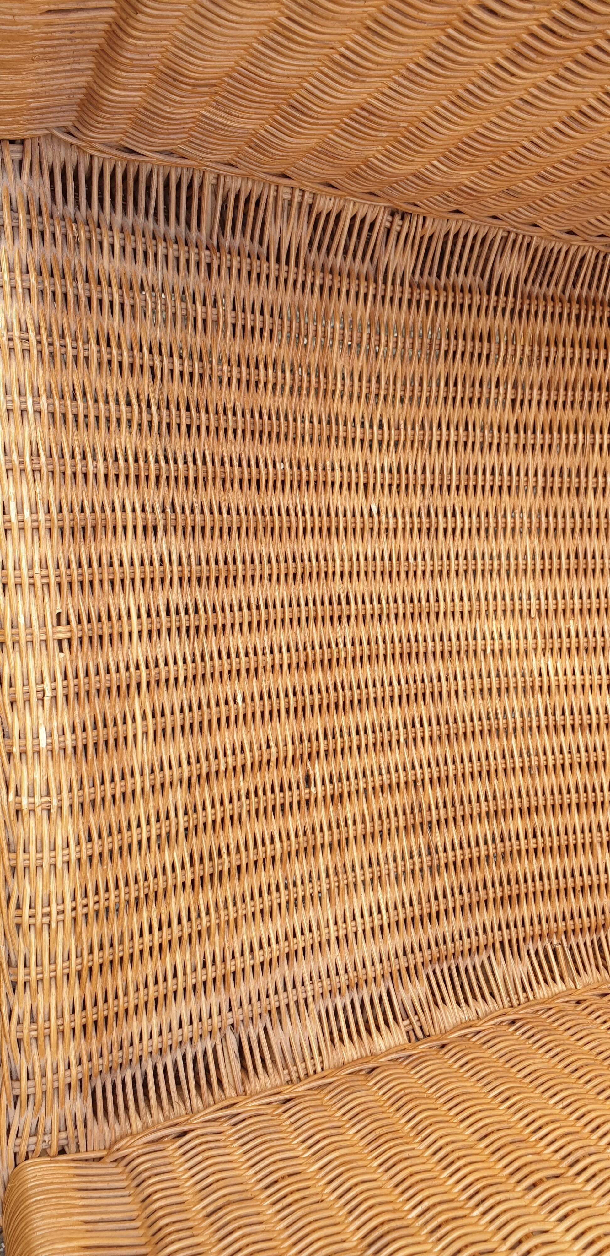 Rattan and bamboo armchair